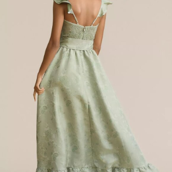 V. Chapman Veronica Corset Ruffle Side-Slit Dress - Picture 2 of 4